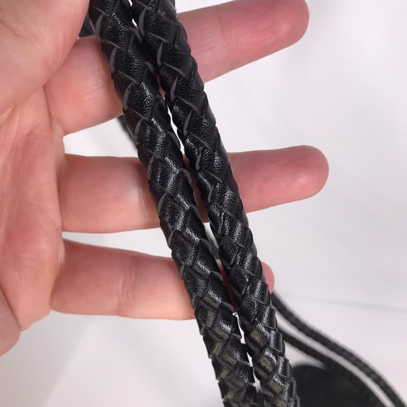 Vintage Valerie Steven Black Woven Leather Gold Hardware Shoulder bag - Picture 5 of 11